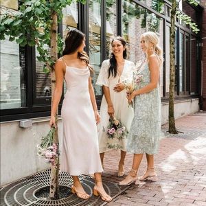 Park & Fifth “Kingston” Bridal Satin Midi Dress